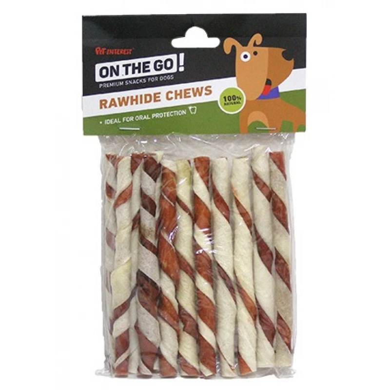 Λιχουδιές Σκύλου On The Go Coloured Rawhide Twisted Sticks 12,5cm x 10mm (12pcs) ΣΚΥΛΟΙ