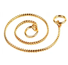 Ανοξείδωτος Λεπτός Πνίχτης Σκύλου Round Snake Gold της Pet Interest 3XL 0.55x60cm