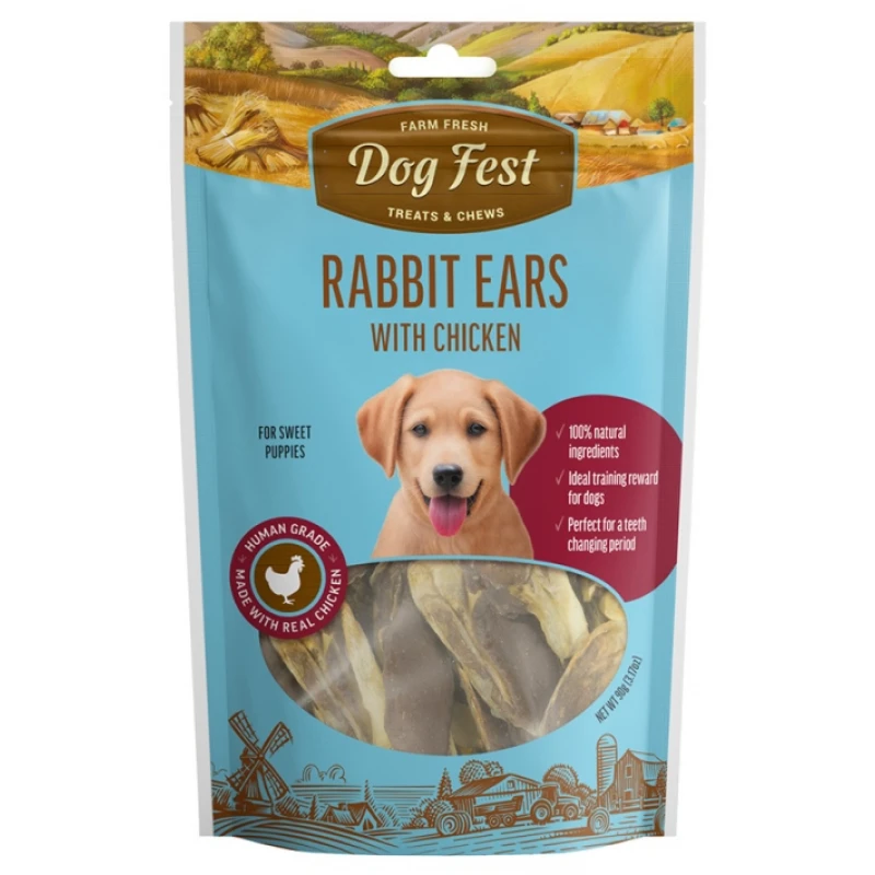 Λιχουδιές Dog Fest Puppy Rabbit Ears with Chicken 90gr ΣΚΥΛΟΙ