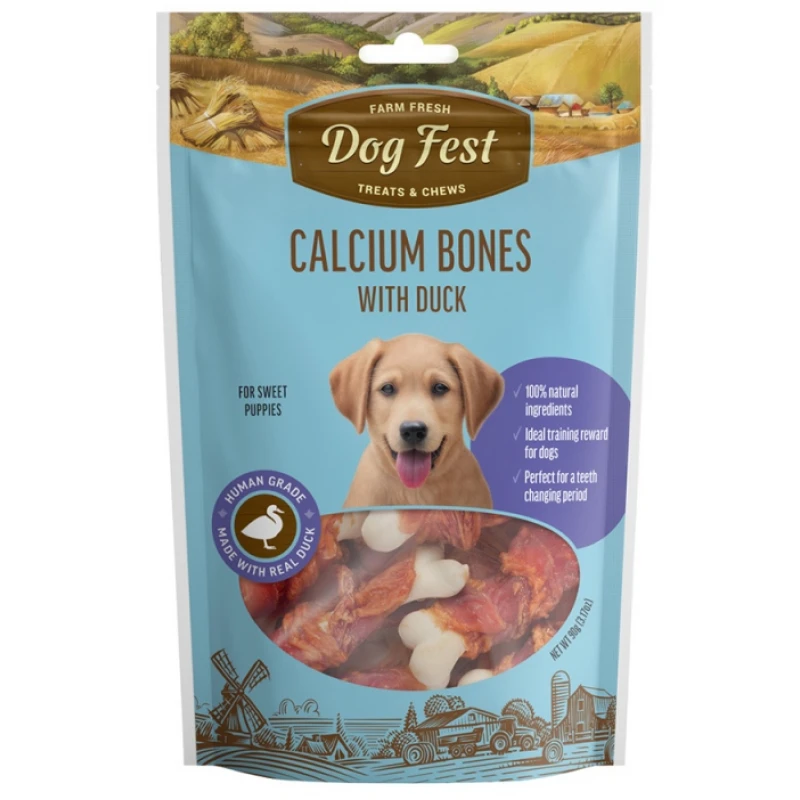 Λιχουδιές Dog Fest Puppy Calcium Bones with Duck 90gr ΣΚΥΛΟΙ