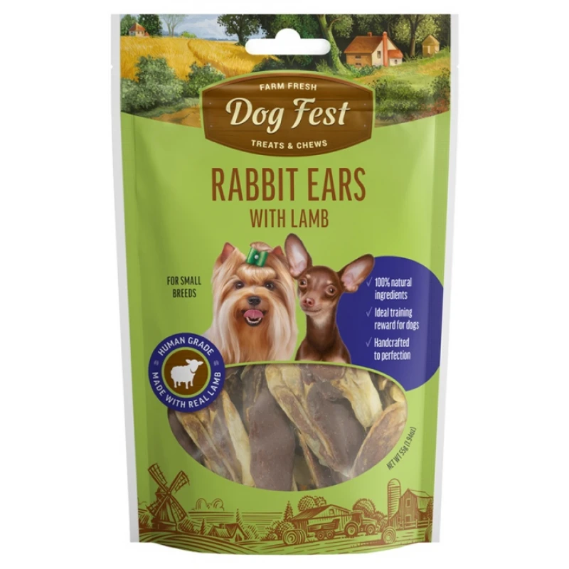 Λιχουδιές Dog Fest Small Rabbit Ears with Lamb 55gr ΣΚΥΛΟΙ