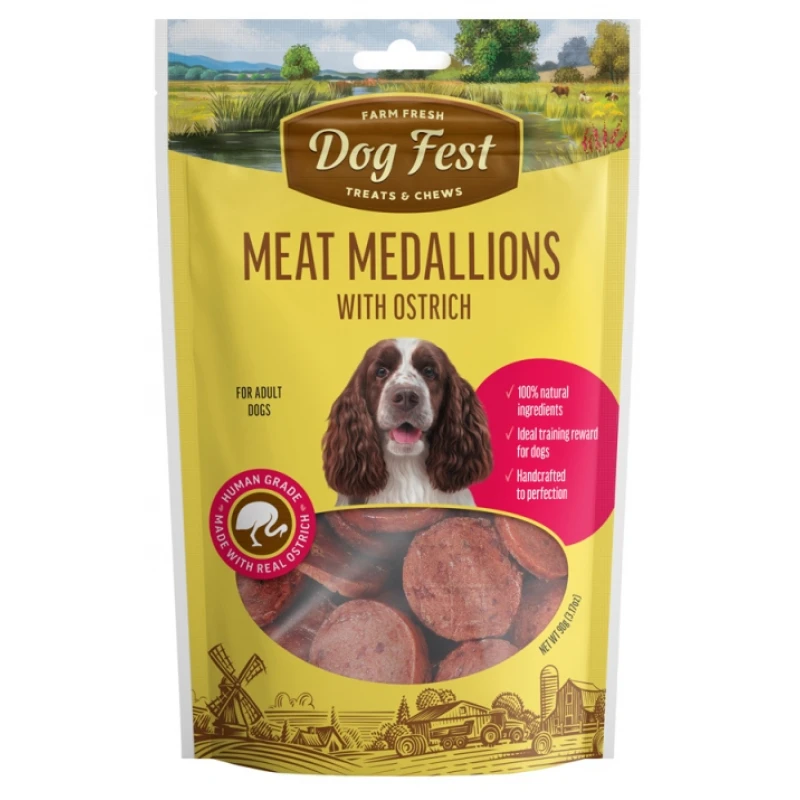 Λιχουδιές Dog Fest Meat Medallions with Ostrich 90gr ΣΚΥΛΟΙ