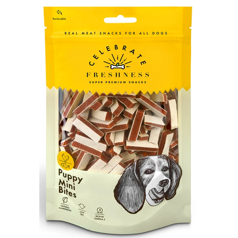 Λιχουδιές Celebrate Freshness Puppy mini bites 100gr με κοτόπουλο ΣΚΥΛΟΙ Λιχουδιές Celebrate Freshness Puppy mini bites 100gr με κοτόπουλο ΣΚΥΛΟΙ