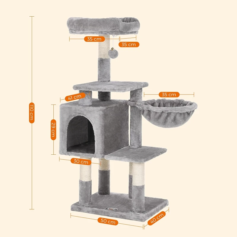 Γατόδεντρο - Ονυχοδρόμιο Feandrea Multilevel Tree 110cm Light Gray ΓΑΤΕΣ