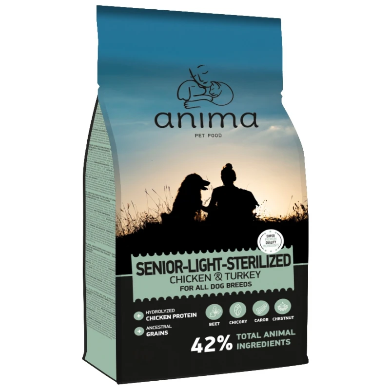 Anima Light & Sterilized Chicken & Turkey 14kg + 3kg Δώρο 