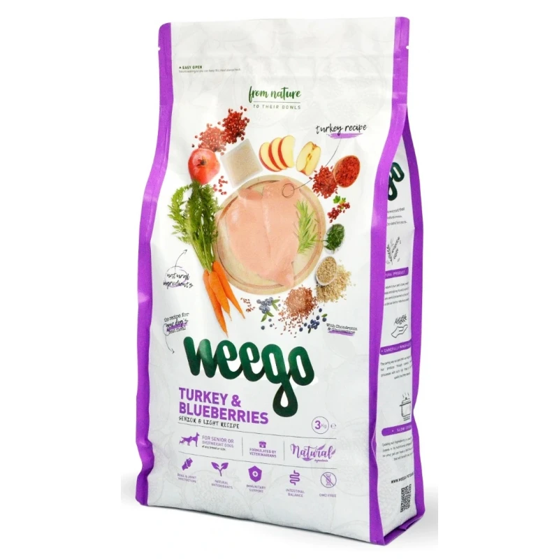 Weego Dog Light & Senior Turkey & Blueberries 12kg Σκύλοι