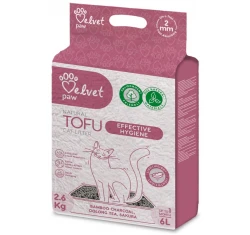 Υπόστρωμα Γάτας Velvet Paw Tofu Cat Litter with Bamboo Charcoal 6lt (2,6kg)