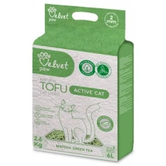 Υπόστρωμα Γάτας Velvet Paw Tofu Cat Litter with Green Tea 6lt (2,6kg)
