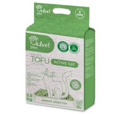 Υπόστρωμα Γάτας Velvet Paw Tofu Cat Litter with Green Tea 6lt (2,6kg)