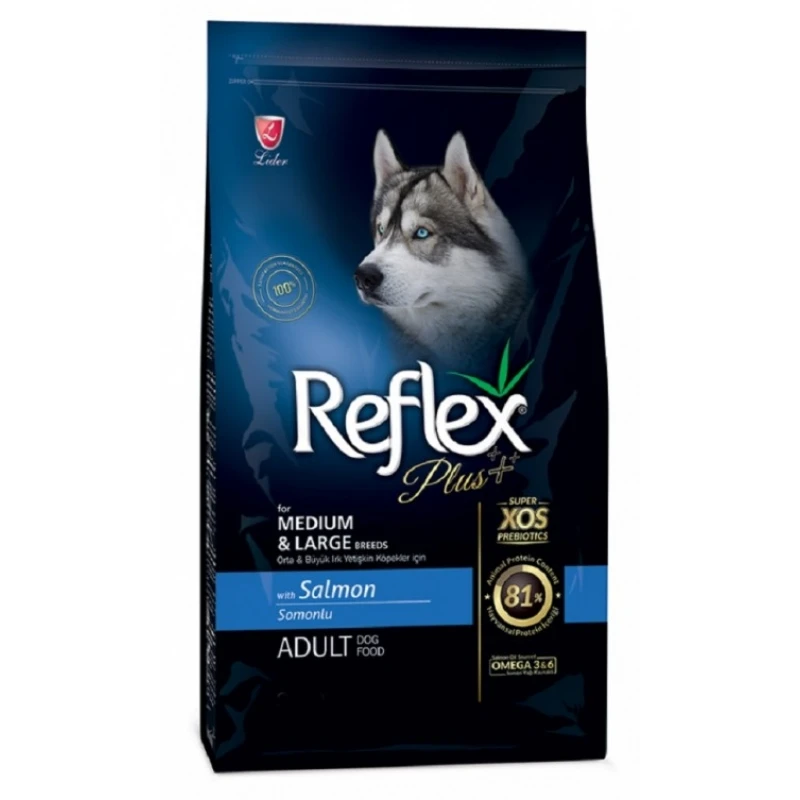 Reflex Plus Medium & Large Adult Σολομός 15kg ΞΗΡΑ ΤΡΟΦΗ ΣΚΥΛΟΥ