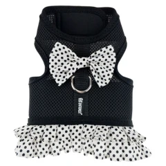 Σαμαράκι Γιλέκο Σκύλου Mesh Harness Φούστα Μαύρο Πουά Large 17x46-65cm