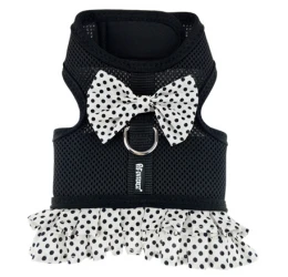 Σαμαράκι Γιλέκο Σκύλου Mesh Harness Φούστα Μαύρο Πουά S 11,5x32-40cm