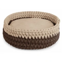 Camon Κρεβατάκι Σκύλου και Γάτας  Macrame Βαμβακερό 40cm Μπεζ-Καφέ