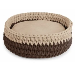 Camon Κρεβατάκι Σκύλου και Γάτας  Macrame Βαμβακερό 40cm Μπεζ-Καφέ