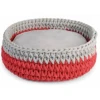 Camon Κρεβατάκι Σκύλου και Γάτας  Macrame Βαμβακερό 40cm Γκρι - Κόκκινο Camon Κρεβατάκι Σκύλου και Γάτας  Macrame Βαμβακερό 40cm Γκρι - Κόκκινο