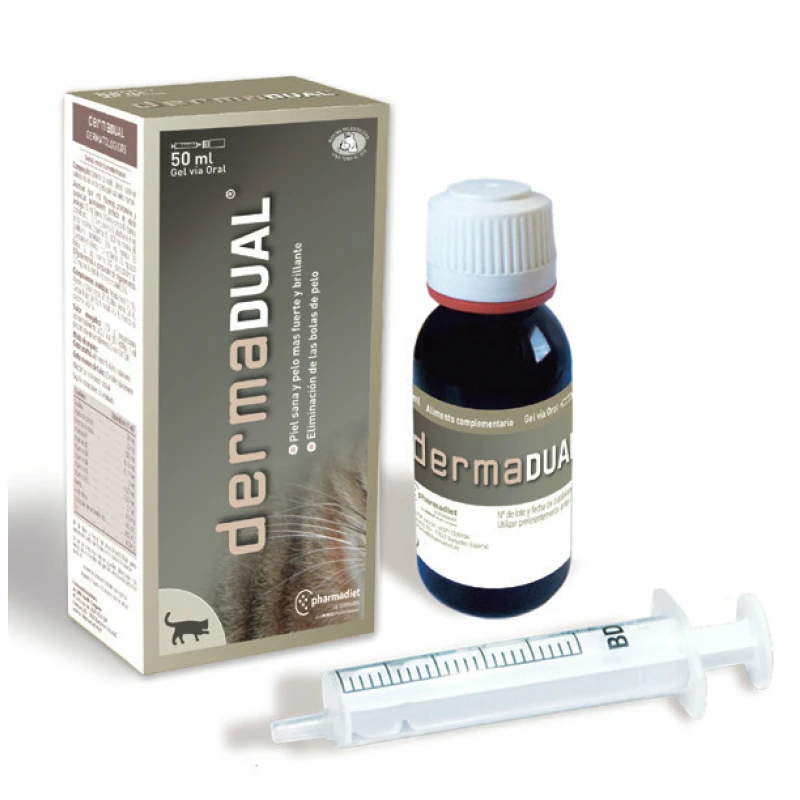 DERMADUAL GEL 50ml ΓΙΑ ΓΑΤΕΣ ΚΑΙ ΚΟΥΝΕΛΙΑ ΜΕ ΛΑΜΠΕΡΟ ΤΡΙΧΩΜΑ  ΓΑΤΕΣ