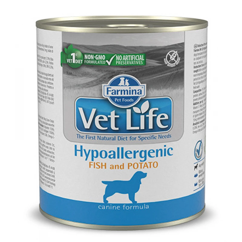 FARMINA VET LIFE HYPOALLERGENIC FISH & POTATO WET FOOD DOG 300gr ΣΚΥΛΟΙ