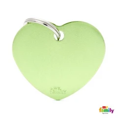 Ταυτότητα Σκύλου My Family Basic Green Heart Large Tag 4x2cm