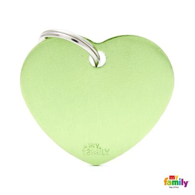 MY FAMILY BASIC GREEN HEART LARGE TAG 4X2CM ΤΑΥΤΟΤΗΤΕΣ