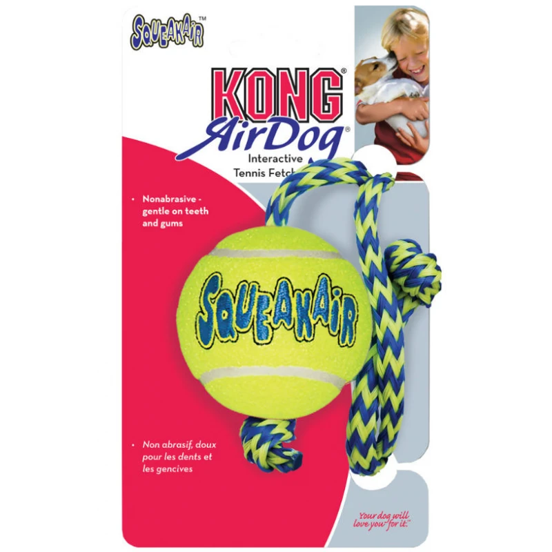 Kong AirSqueaker Tennis Ball With Rope ΣΚΥΛΟΙ