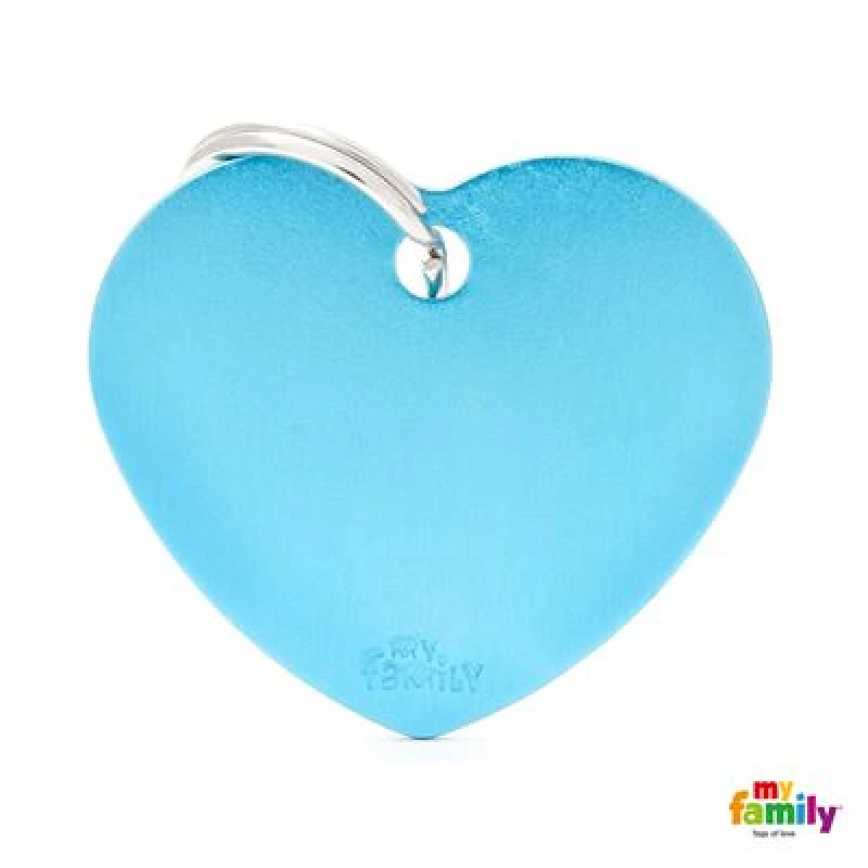 MY FAMILY BASIC LIGHT BLUE HEART LARGE TAG 4X2CM ΤΑΥΤΟΤΗΤΕΣ