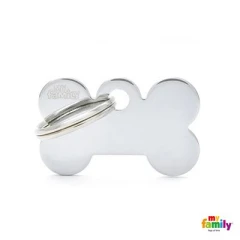 Ταυτότητα Σκύλου My Family Basic Chromed Bone Tag Small 3x2cm