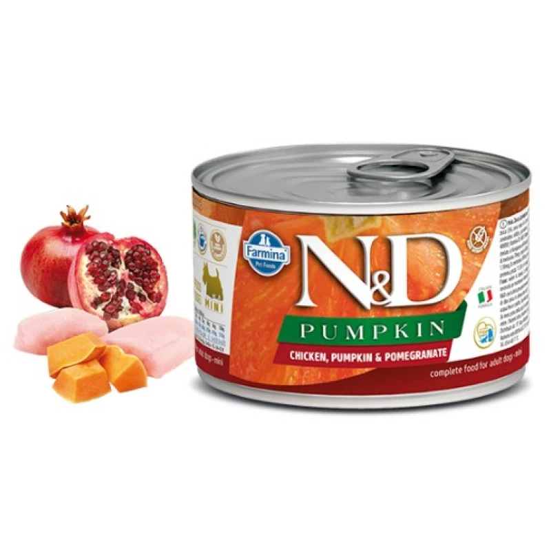 N & D PUMPKIN WET CHICKEN & POMEGRANATE 140GR (3 + 3 ΔΩΡΟ) ΥΓΡΗ ΤΡΟΦΗ - ΚΟΝΣΕΡΒΕΣ ΣΚΥΛΟΥ