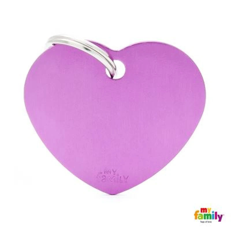 MY FAMILY BASIC PURPLE HEART LARGE TAG 4X2CM ΤΑΥΤΟΤΗΤΕΣ