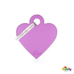 Ταυτότητα Σκύλου My Family Basic Purple Heart Tag Small 3x2cm Ταυτότητα Σκύλου My Family Basic Purple Heart Tag Small 3x2cm