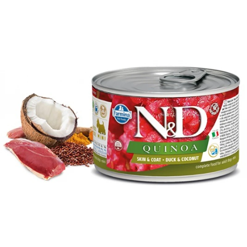 N & D QUINOA WET SKIN & COAT DUCK 140GR (3 + 3 ΔΩΡΟ) ΥΓΡΗ ΤΡΟΦΗ - ΚΟΝΣΕΡΒΕΣ ΣΚΥΛΟΥ