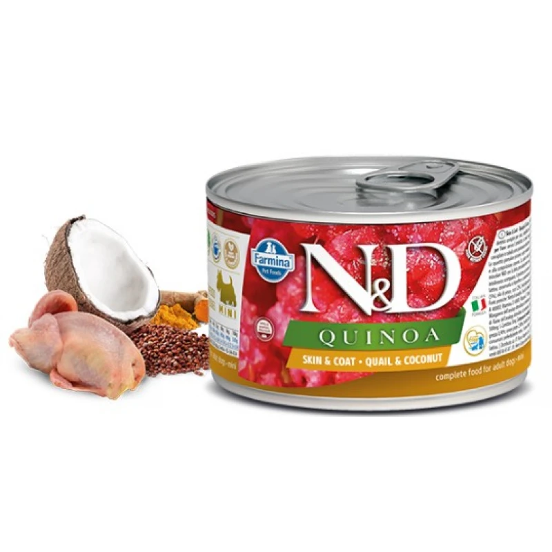 N & D QUINOA WET SKIN & COAT QUAIL 140GR (3 + 3 ΔΩΡΟ) ΥΓΡΗ ΤΡΟΦΗ - ΚΟΝΣΕΡΒΕΣ ΣΚΥΛΟΥ