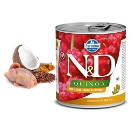 N&D Quinoa Wet Skin & Coat Quail 285gr 6τμχ