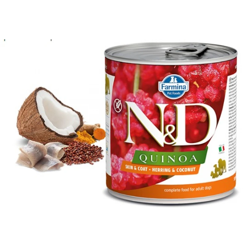 N & D QUINOA WET SKIN & COAT HERRING 285GR (3 + 3 ΔΩΡΟ) ΥΓΡΗ ΤΡΟΦΗ - ΚΟΝΣΕΡΒΕΣ ΣΚΥΛΟΥ