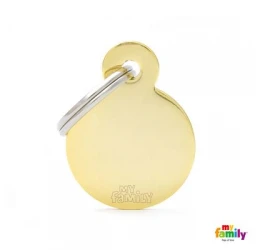 Ταυτότητα Σκύλου My Family Basic Gold Plated Brass  Round Small Tag 3x2cm Ταυτότητα Σκύλου My Family Basic Gold Plated Brass  Round Small Tag 3x2cm