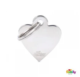 Ταυτότητα Σκύλου My Family Basic Silver Heart Tag Small 3x2cm