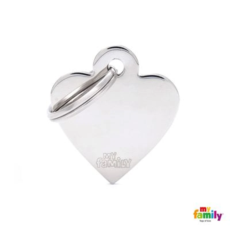 ΤΑΥΤΟΤΗΤΑ ΣΚΥΛΟΥ MY FAMILY BASIC SILVER HEART TAG SMALL 3x2cm ΤΑΥΤΟΤΗΤΕΣ