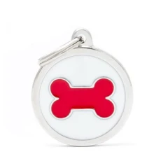 Ταυτότητα Σκύλου My Family Charms White Circle Red Bone Ταυτότητα Σκύλου My Family Charms White Circle Red Bone